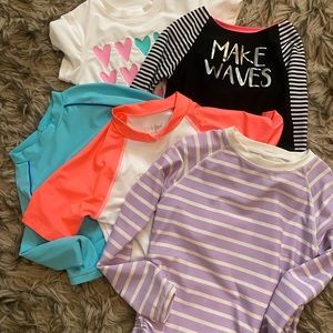 Bundle of 5 girls rash guards